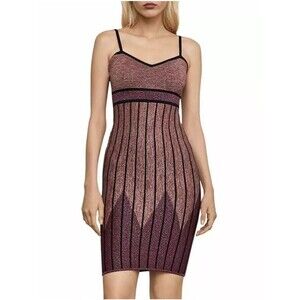BCBGMAXAZRIA Metallic Knit Bodycon Dress Size Small Sparkly Prom Cocktail